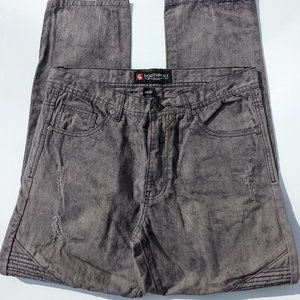 Southpole Moto Jeans Size 34 X 30 Grey Distressed